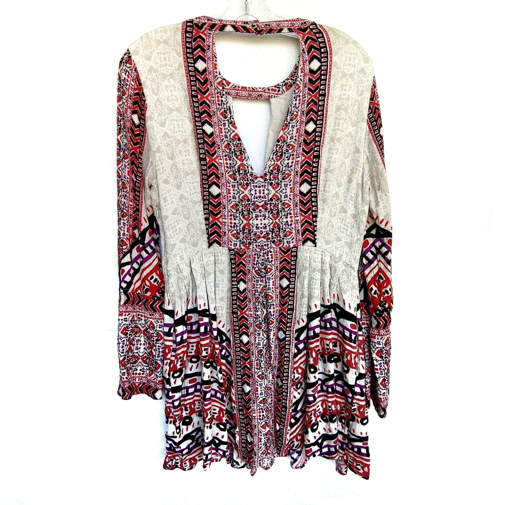 Free People Tegan Border Print Mini Dress